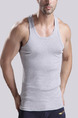 Grey Slim Round Neck Men Vest for Casual