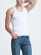 White Slim Round Neck Men Vest for Casual