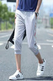 Grey Halen Printed Stripe Side Adjustable Waist Band Men Pants for Casual Sports