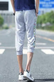 Grey Halen Printed Stripe Side Adjustable Waist Band Men Pants for Casual Sports