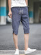 Gray and Blue Slim Band Plus Size Men Shorts for Casual