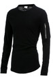 Black Loose Arm Zipper T-Shirt Long Sleeve Men Shirt for Casual