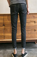 Black Slim Denim Holes Long Men Pants for Casual