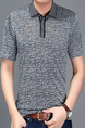 Gray Loose Lapel Printed  Men Shirt for Casual Office Party