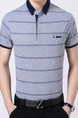 Light Gray Loose Lapel Stripe Plus Size Men Shirt for Casual Office