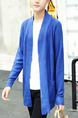 Blue Plus Size Slim Lapel Pockets Long Sleeve Men Cardigan for Casual