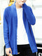 Blue Plus Size Slim Lapel Pockets Long Sleeve Men Cardigan for Casual
