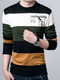 Colorful Plus Size Slim Contrast Linking Letter Printed Located Printing Long Sleeve Men Sweater for Casual
