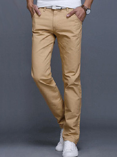 Khaki Slim Pure Color Pants Men Pants for Casual Party