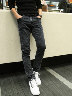 Black and Gray Slim Men Pants for Casual Party