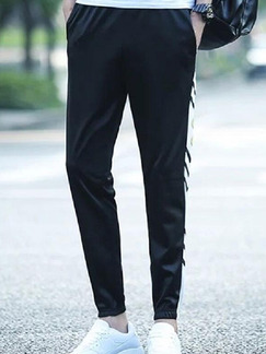 Black Slim Harlen Contrast Side Men Pants for Casual Sporty