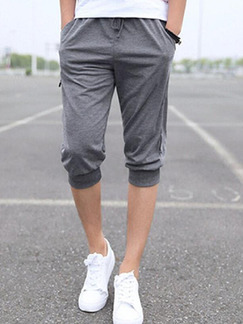 Gray Loose Harlen Men Shorts for Casual Sporty