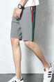 Gray Loose Side Stripe Plus Size Men Shorts for Casual Sporty