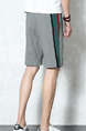 Gray Loose Side Stripe Plus Size Men Shorts for Casual Sporty