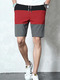 Red Loose Contrast Linking Plus Size Men Shorts for Casual Sporty
