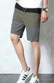 Army Green Loose Contrast Linking Plus Size Men Shorts for Casual Sporty