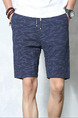 Navy Blue Loose Camouflage Plus Size Men Shorts for Casual Sporty