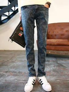 Dark Gray Slim Denim Men Pants for Casual Party