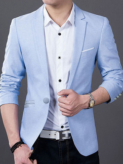 Blue Slim Lapel One Button Long Sleeve Men Suit for Office Evening Wedding Groomsmen
