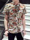 Colorful Slim Printed Lapel Shirt Floral Men Shirt for Casual Party