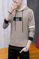 Khaki Loose Hooded Drawstring Long Sleeve Men Hoodie for Casual