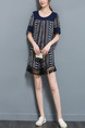 Blue Two-Piece Linking Printed Tassels Plus Size Shorts Jumpsuit for Casual Party