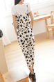 Black and White Loose Jumpsuit Printed Drawstring  Jumpsuit for Casual