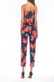 Colorful Slim Printed Sling Siamese Pants Floral Jumpsuit for Casual Party Beach