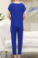 Royal Blue  Loose Cutout Linking Harlen Two Piece Pants Plus Size Jumpsuit for Casual Party Evening