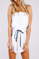 White Slim Off-Shoulder Linking Side Stripe  Jumpsuit for Casual Party