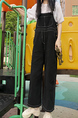 Black and White One Piece Denim Jumpsuit for Casual