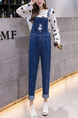 Blue One Piece Denim Jumpsuit for Casual