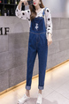 Blue One Piece Denim Jumpsuit for Casual