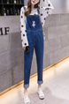 Blue One Piece Denim Jumpsuit for Casual