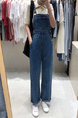 Blue and Cream Denim One Piece Jumpsuit for Casual