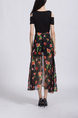 Black Colorful Two Piece Floral Overlay Skirt Jumpsuit for Casual Party Office