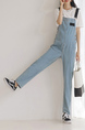 Blue and White Denim One Piece Jumpsuit for Casual