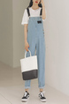 Blue and White Denim One Piece Jumpsuit for Casual