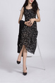 Black Colorful Two Piece Midi Dress for Casual Party Office