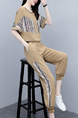 Brown Two Piece Pants Plus Size Jumpsuit for Casual Sports