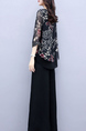 Black Colorful Two Piece Wide Leg Pants Plus Size Floral Jumpsuit for Casual Party Evening Office