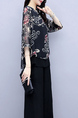 Black Colorful Two Piece Wide Leg Pants Plus Size Floral Jumpsuit for Casual Party Evening Office