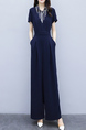 Blue Two Piece Wide Leg Pants Plus Size Jumpsuit for Party Evening Cocktail Office