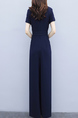 Blue Two Piece Wide Leg Pants Plus Size Jumpsuit for Party Evening Cocktail Office