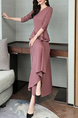 Pink Two Piece Wide Leg Pants Plus Size Long Sleeves Jumpsuit for Party Evening Cocktail Office