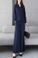 Blue Two Piece Wide Leg Pants Plus Size Long Sleeves Jumpsuit for Party Evening Cocktail Office