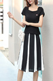 Black and White Two Piece Plus Size Knee Length Jumpsuit for Casual Party