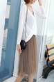 White and Brown Two Piece Long Sleeve Jumpsuit for Casual Office Party