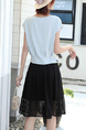 White and Black Two Piece Skirt Blouse Jumpsuit for Casual Party Office