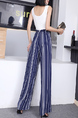 Blue and White Wide Leg Pants Plus Size Jumpsuit for Party Evening Cocktail